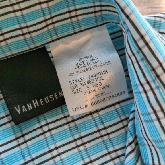 Van Heusen Plaid Collared Short-Sleeve Shirt 5Y - Picture 5 of 5